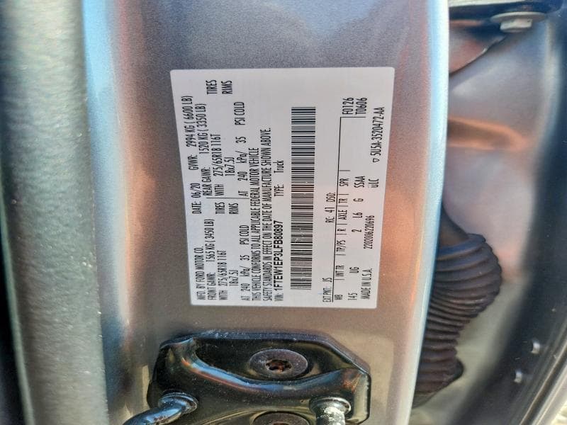 2020 FORD F150 SUPERCREW 12