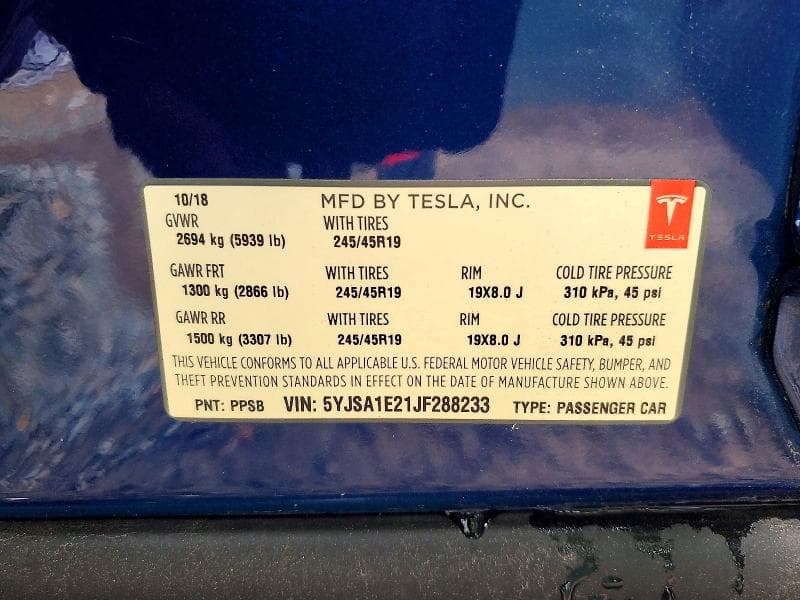 2018 TESLA MODEL S 12