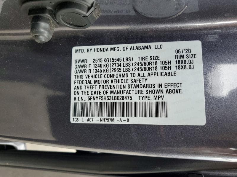 2020 HONDA PILOT EXL 13