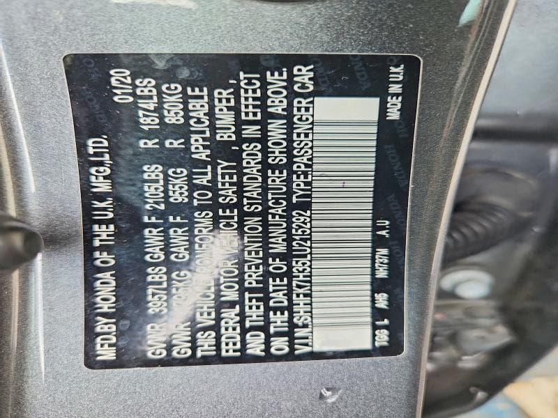 2020 HONDA CIVIC LX 12