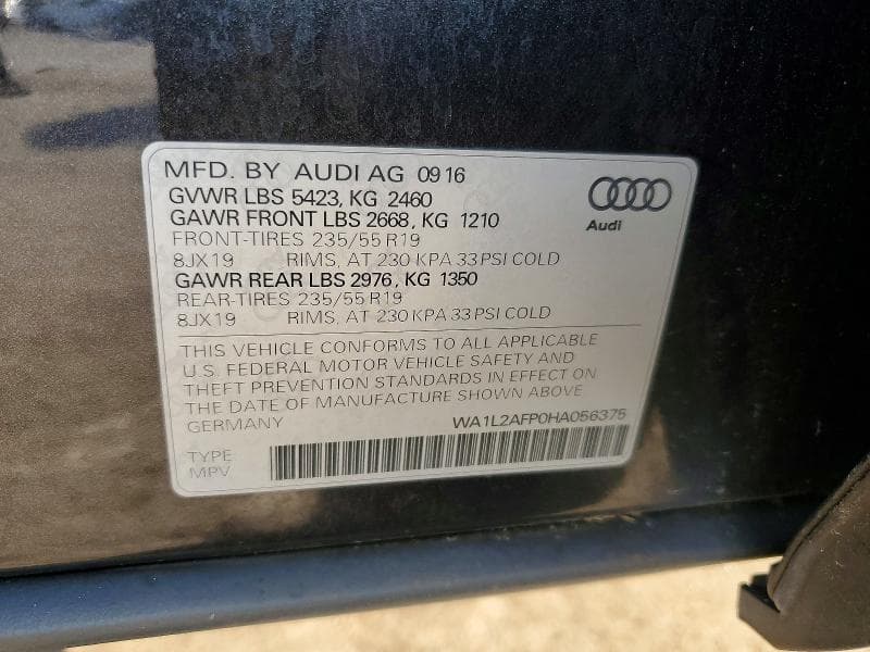 2017 AUDI Q5 PREMIUM PLUS 12