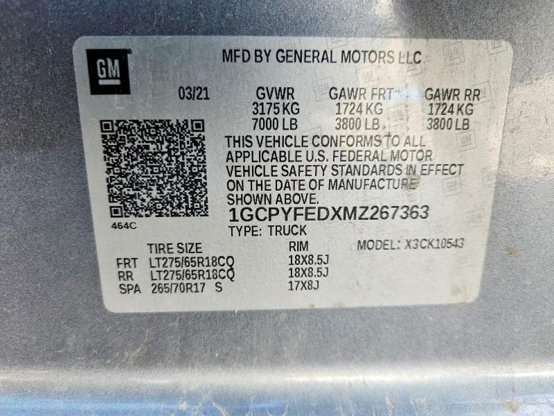 2021 CHEVROLET SILVERADO K1500 LT TRAIL BOSS 12