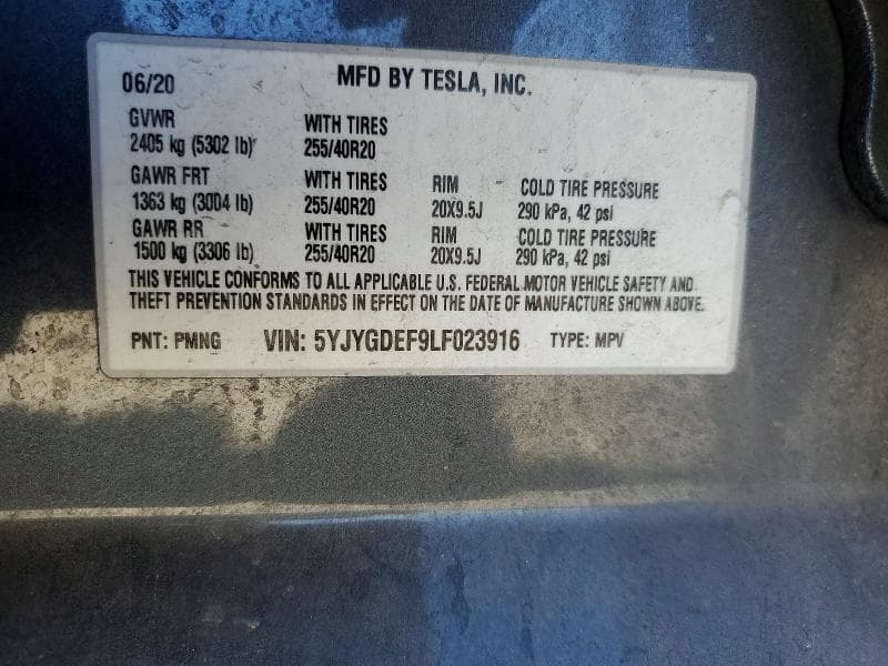 2020 TESLA MODEL Y 13