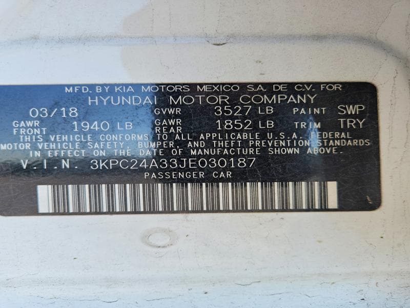 2018 HYUNDAI ACCENT SE 12