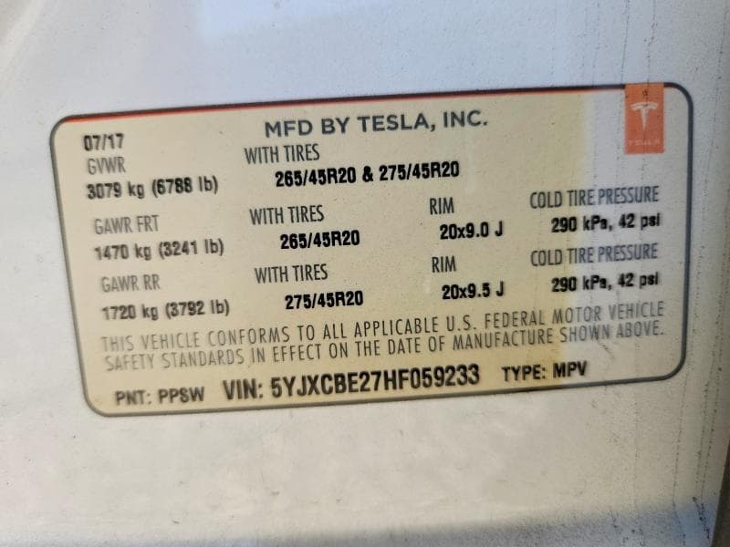 2017 TESLA MODEL X 12