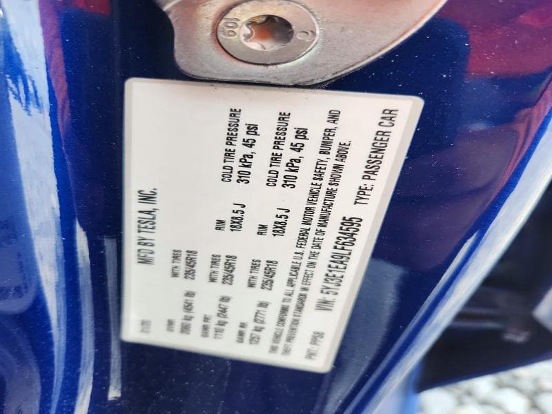 2020 TESLA MODEL 3 13