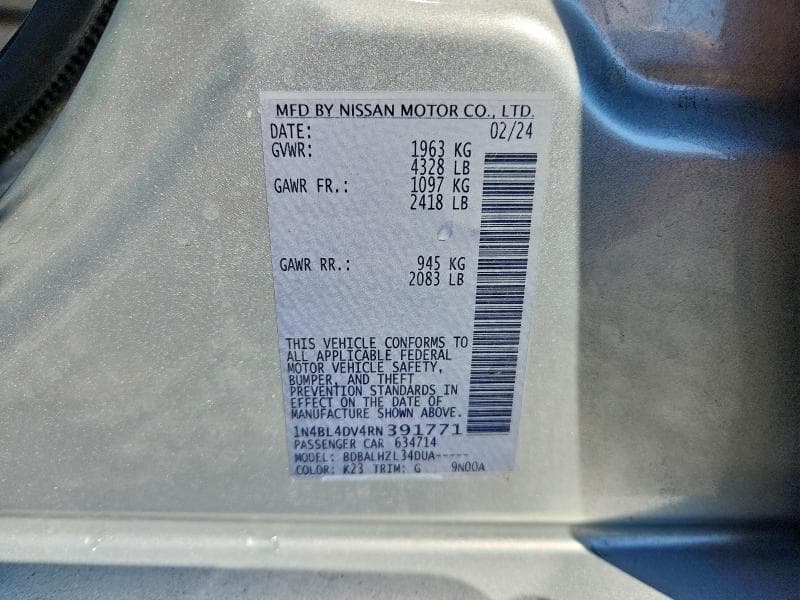 2024 NISSAN ALTIMA SV 13