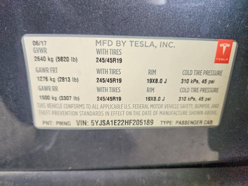 2017 TESLA MODEL S 13