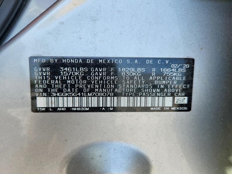 2020 HONDA FIT LX 12