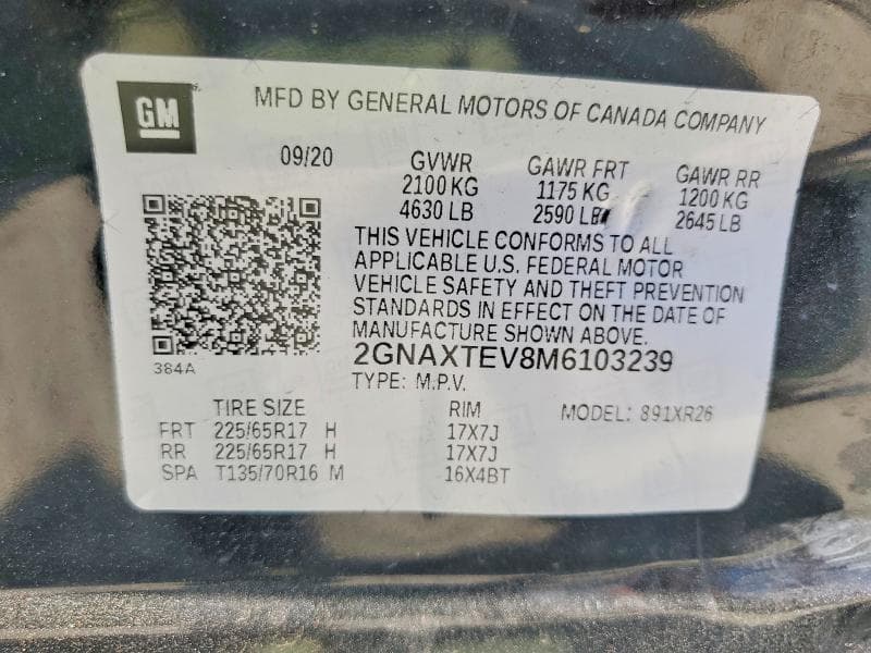 2021 CHEVROLET EQUINOX LT 12