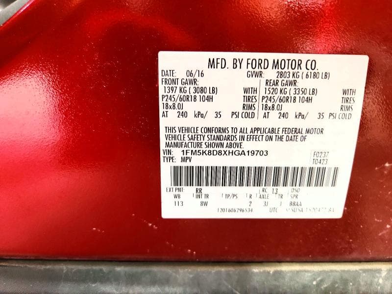 2017 FORD EXPLORER XLT 14
