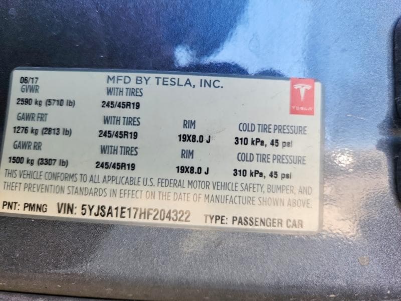 2017 TESLA MODEL S 13