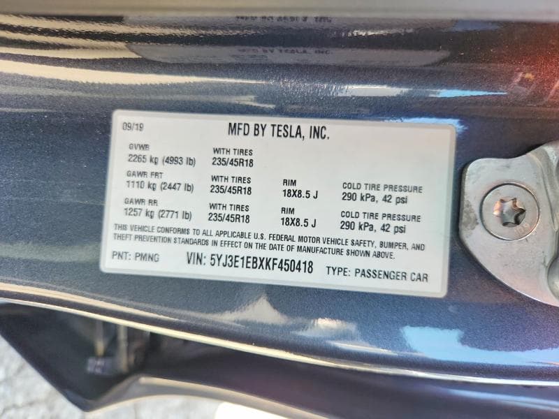 2019 TESLA MODEL 3 13