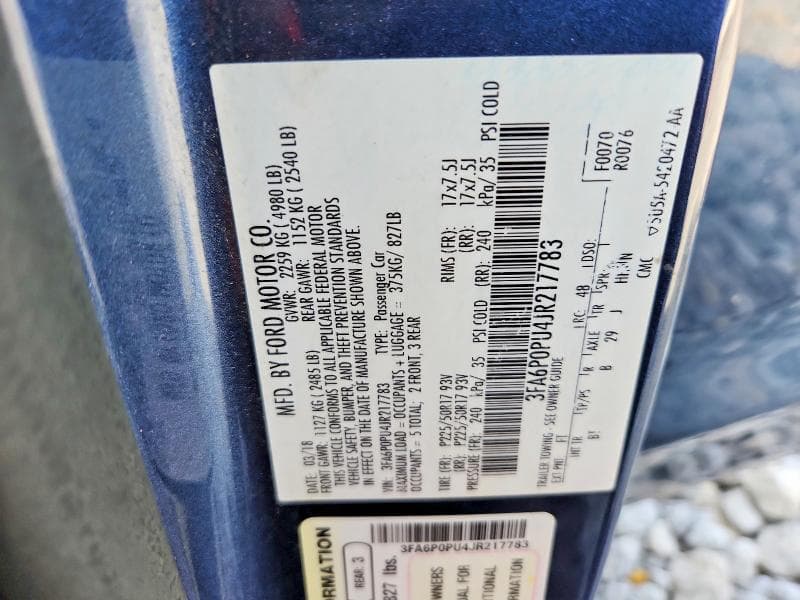 2018 FORD FUSION SE PHEV 13