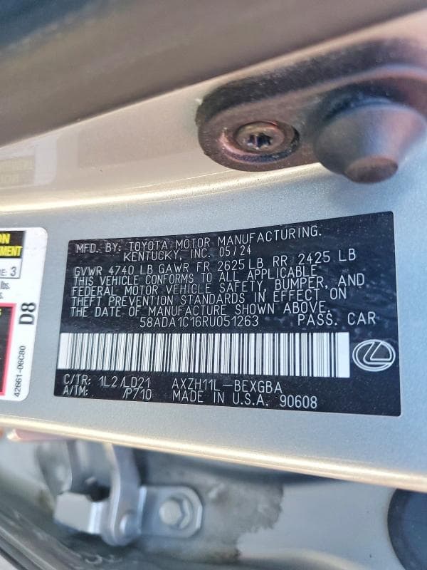 2024 LEXUS ES 300H BASE 12