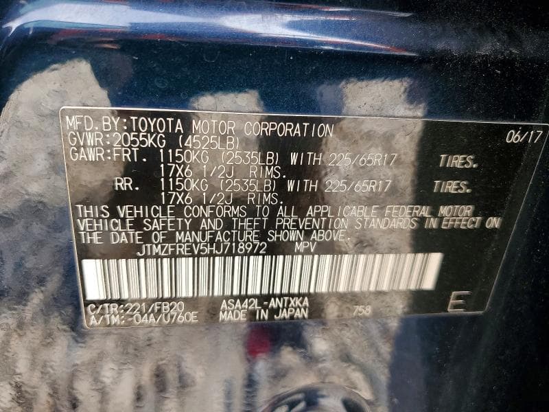 2017 TOYOTA RAV4 LE 12