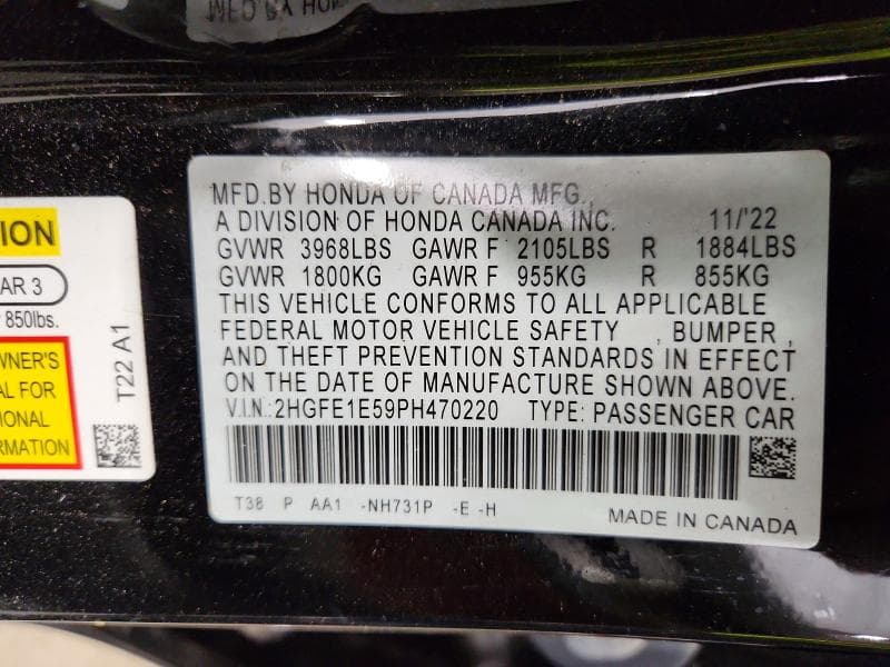 2023 HONDA CIVIC SI 13