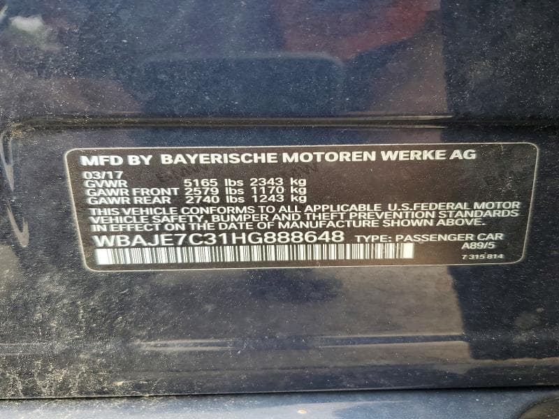 2017 BMW 540 XI 12