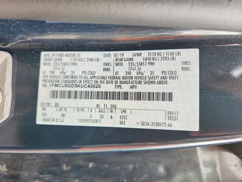 2019 FORD ESCAPE SE 13