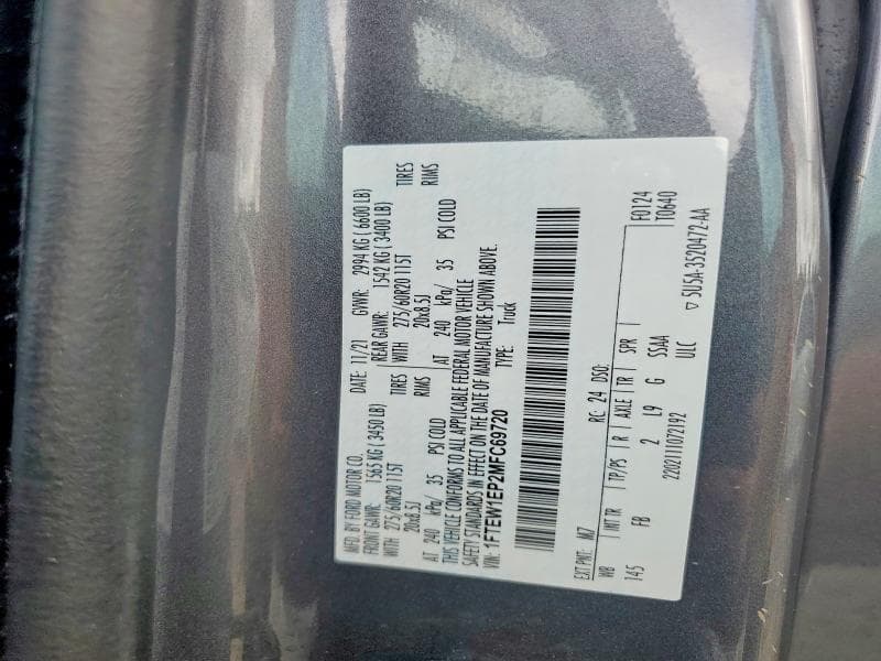 2021 FORD F150 SUPERCREW 12