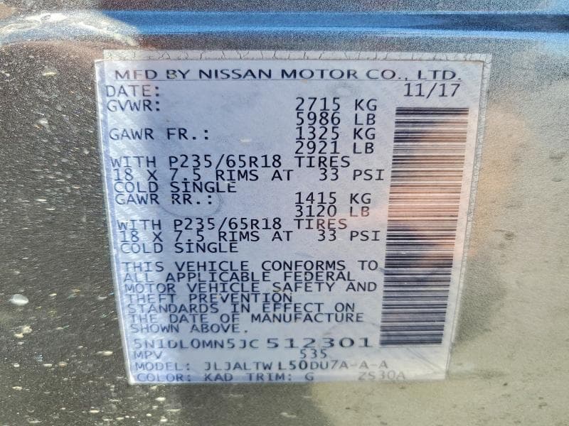 2018 INFINITI QX60 BASE 14