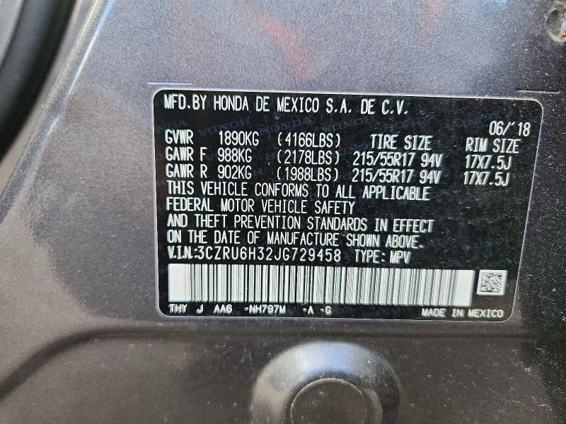 2018 HONDA HR-V LX 13