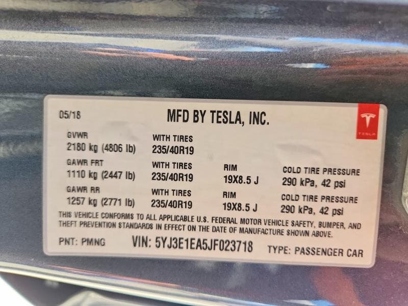 2018 TESLA MODEL 3 13