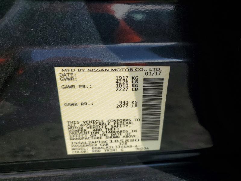 2017 NISSAN ALTIMA 2.5 SL 12