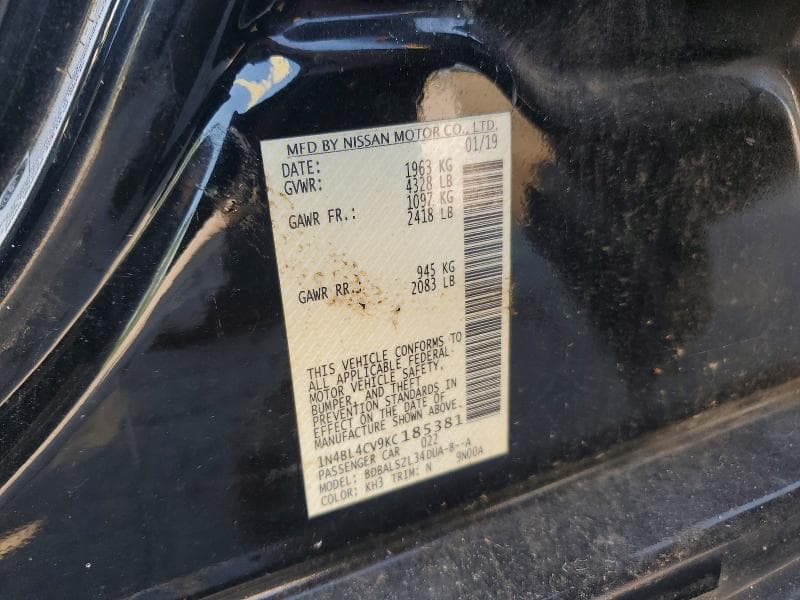 2019 NISSAN ALTIMA SR 12