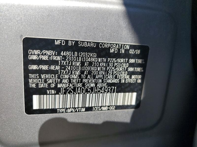 2018 SUBARU FORESTER 2.5I PREMIUM 13