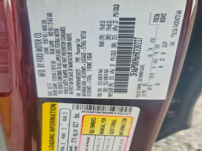 2017 FORD FUSION TITANIUM 13