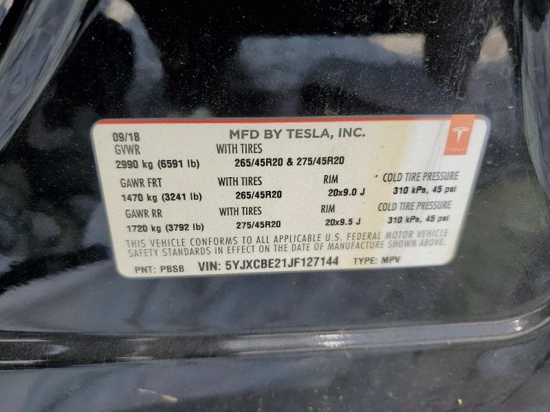 2018 TESLA MODEL X 13