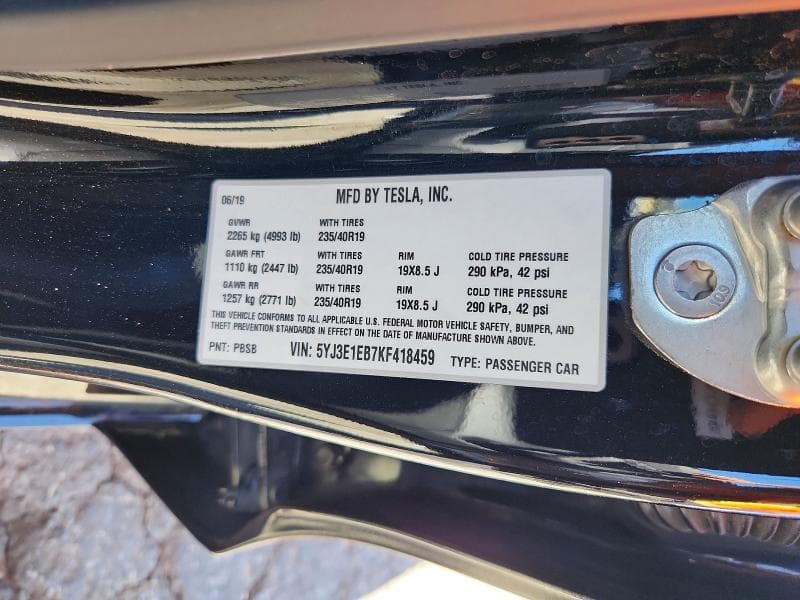 2019 TESLA MODEL 3 13