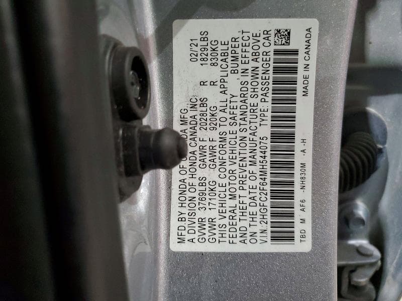 2021 HONDA CIVIC LX 12