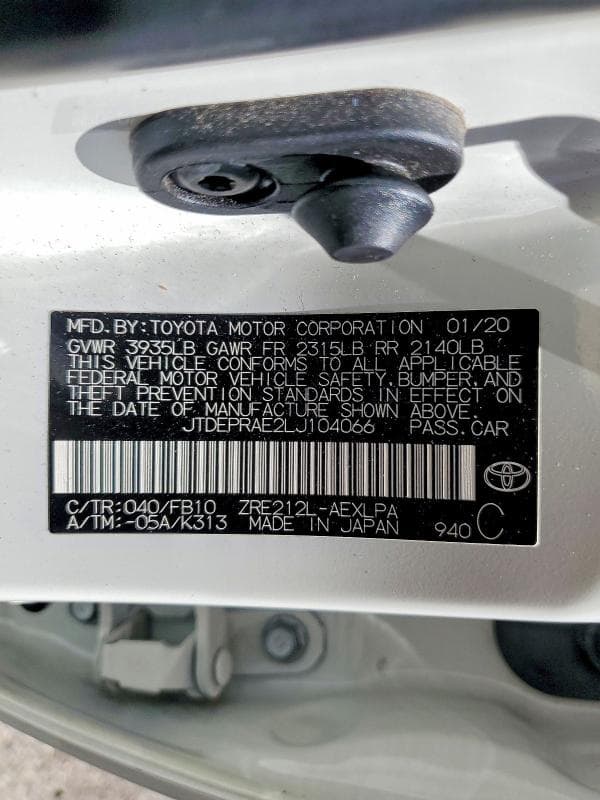 2020 TOYOTA COROLLA LE 13