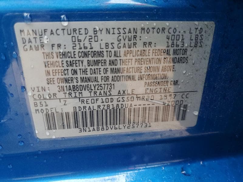 2020 NISSAN SENTRA SR 12