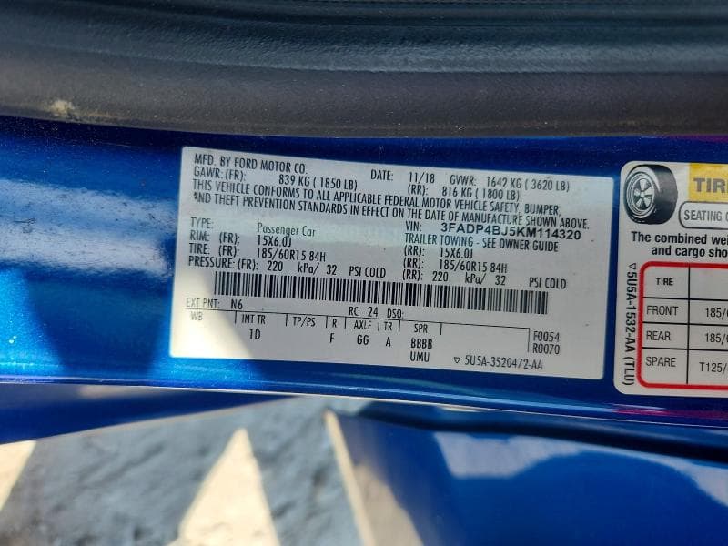2019 FORD FIESTA SE 12