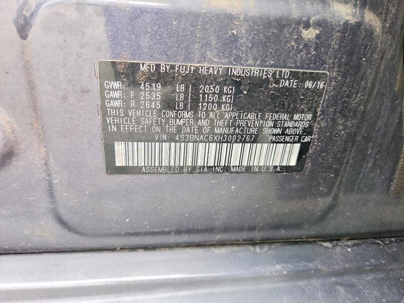 2017 SUBARU LEGACY 2.5I PREMIUM 12