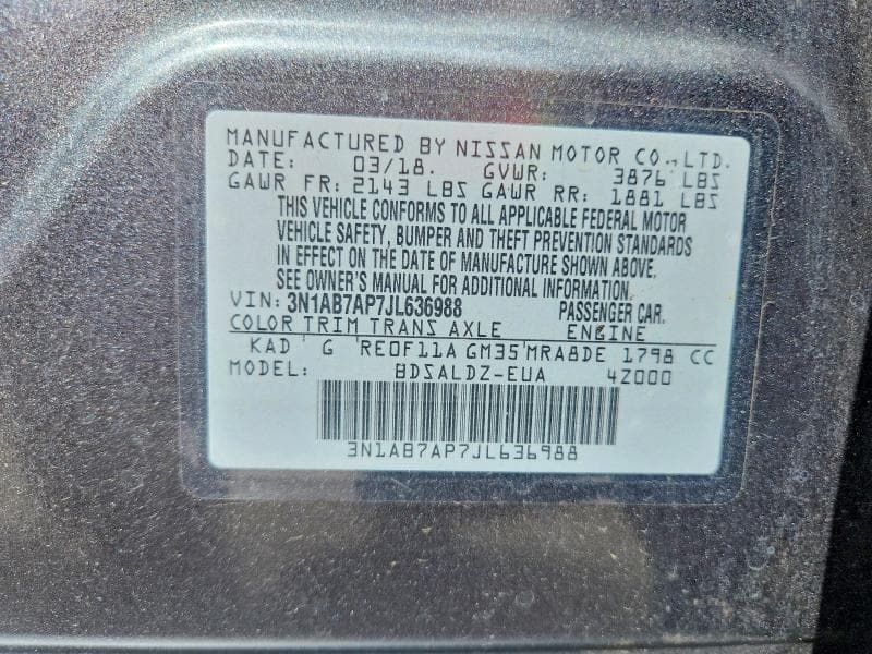 2018 NISSAN SENTRA SV 12