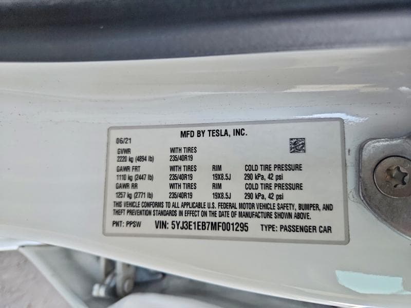 2021 TESLA MODEL 3 12