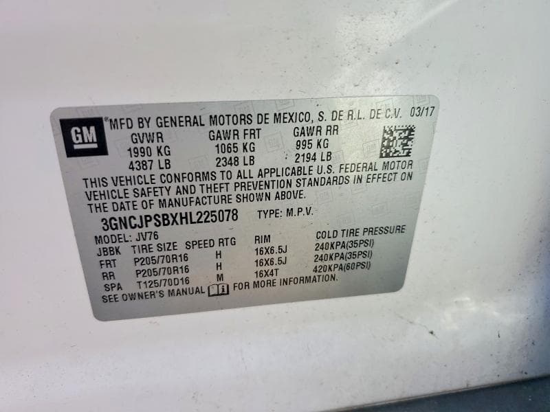2017 CHEVROLET TRAX 1LT 13