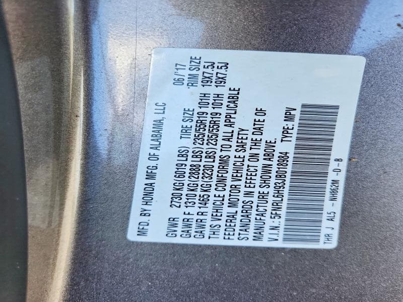 2018 HONDA ODYSSEY ELITE 13