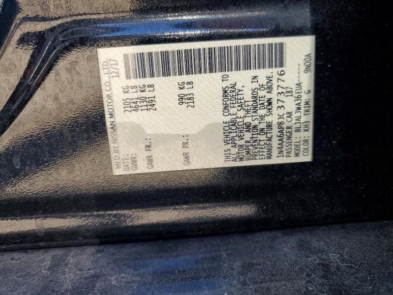 2018 NISSAN MAXIMA 3.5 SV 12