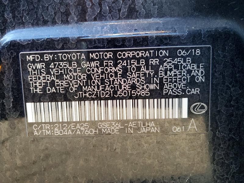 2018 LEXUS IS 350 12