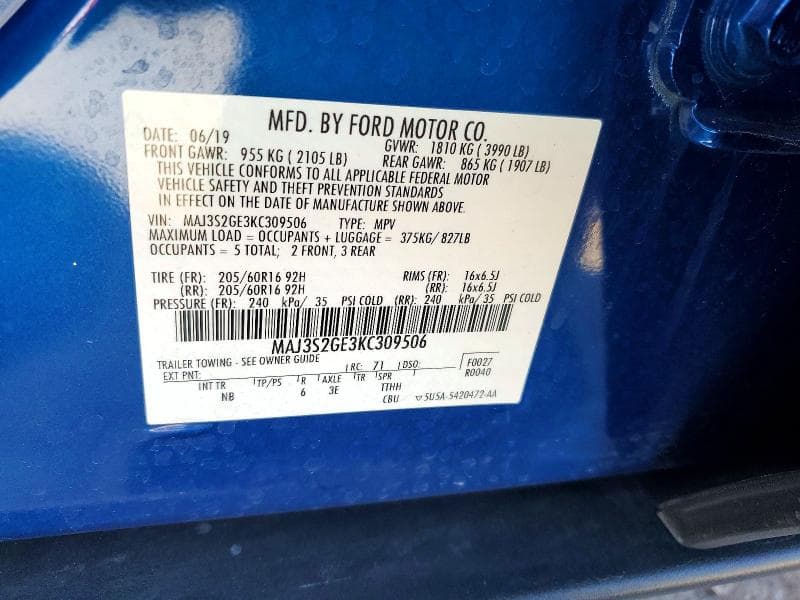 2019 FORD ECOSPORT SE 13