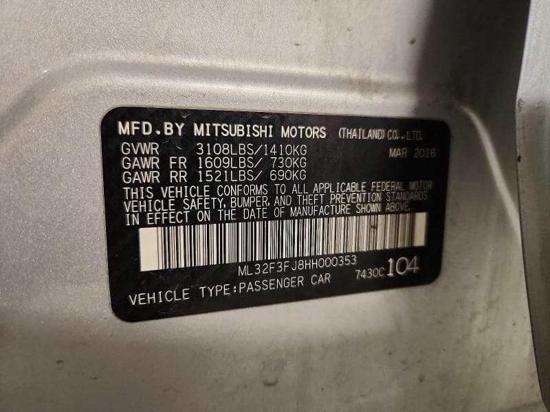 2017 MITSUBISHI MIRAGE G4 ES 12