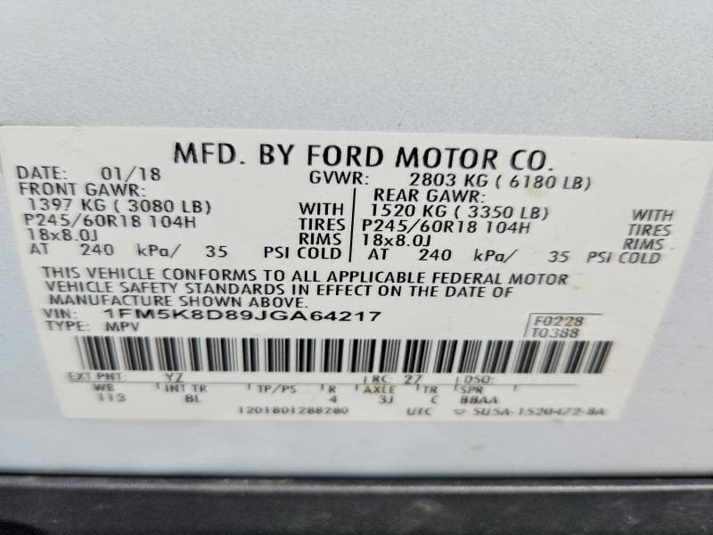 2018 FORD EXPLORER XLT 13