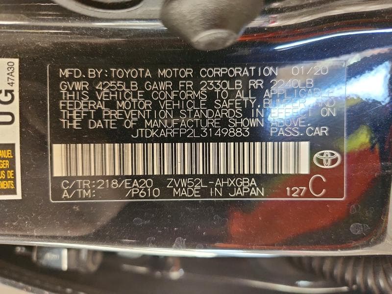 2020 TOYOTA PRIUS PRIME XLE 13