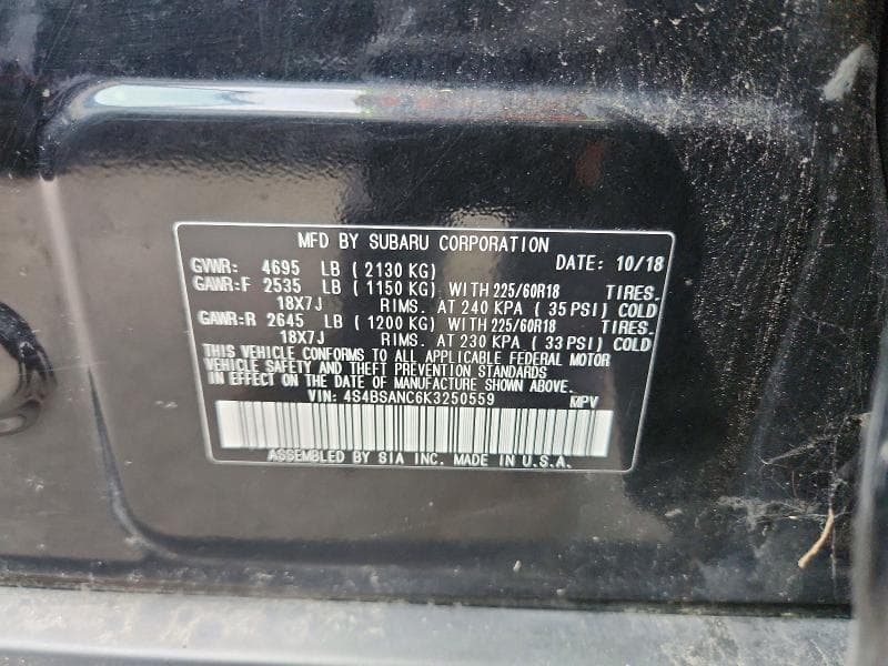 2019 SUBARU OUTBACK 2.5I LIMITED 14