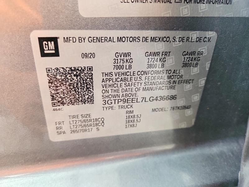 2020 GMC SIERRA K1500 AT4 13